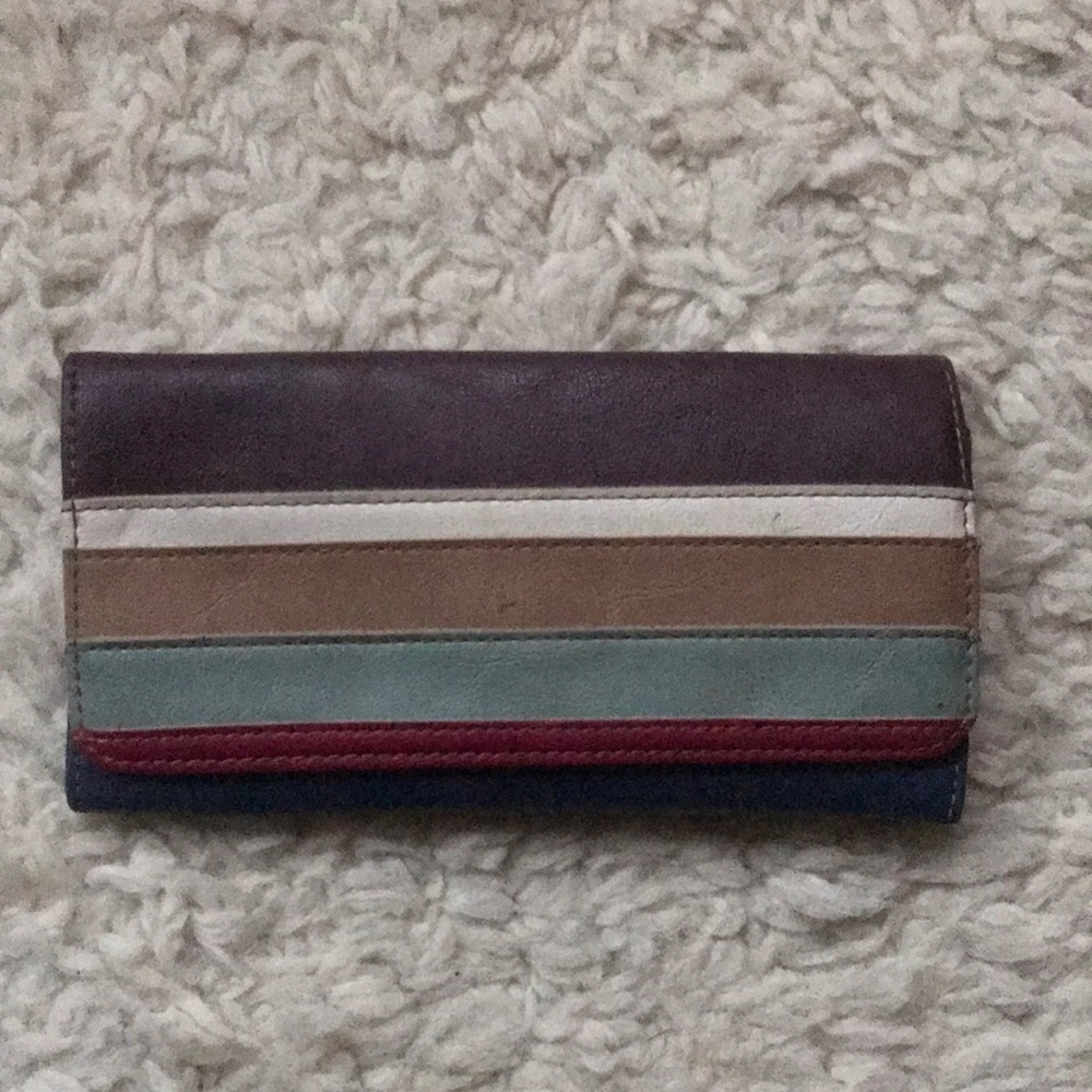 Relic multi colored wallet- EUC blue purple red tan teal